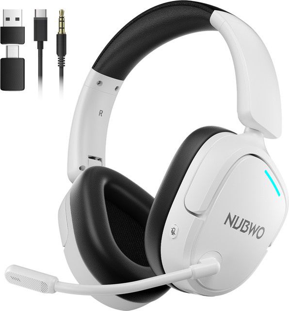 NUBWO HG04 Kabelloses Gaming-Headset mit Bluetooth und 2.4G für PS5 und PS4 in Schwarz oder Weiß - Bild 1