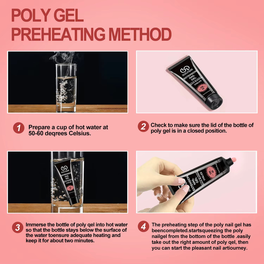 DUOLINGDAI Poly-Nagel-Gel-Kit, 6 Stück, 15 ml, Schimmernd, Unisex - Bild 4