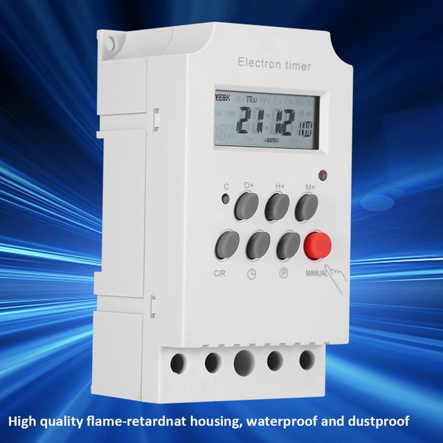 VBESTLIFE KG316T-II Digitaler Timer 30A Programmierbarer Elektronischer Zeitregler in Weiß - Bild 1