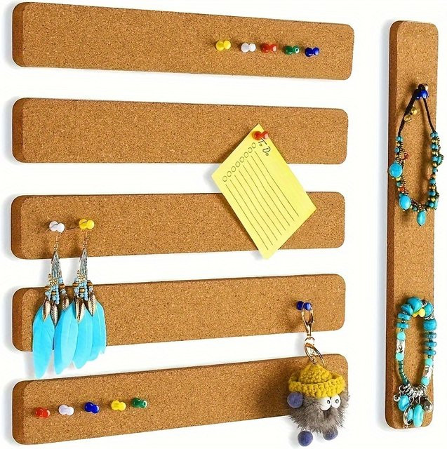 5 Stück selbstklebende Korkstreifen in Braun als lange Pinnwandleiste für deine Büro-Wandtafel oder DIY Hinweistafel - Bild 1