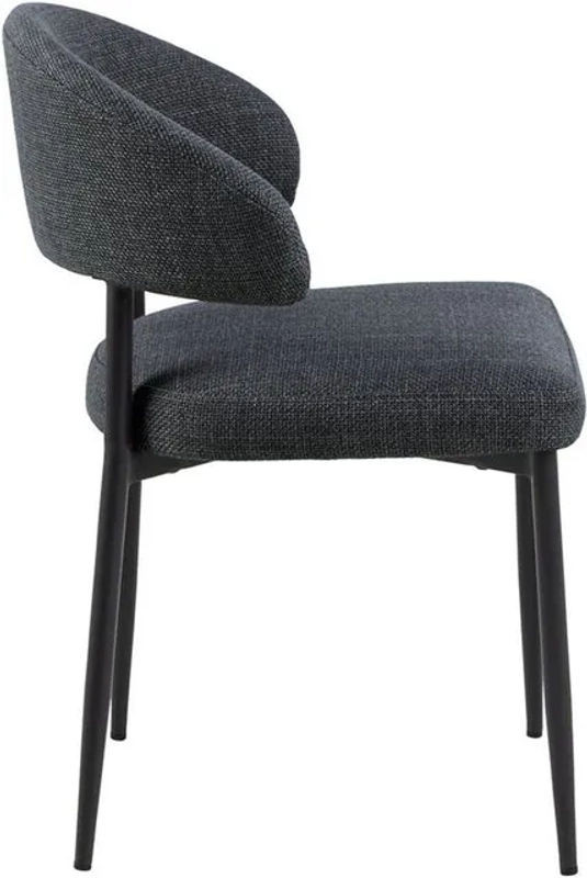 Edina Esszimmerstuhl von EBUY24 in Grau mit Stoffbezug und Metallgestell, moderner Polsterstuhl - Bild 1