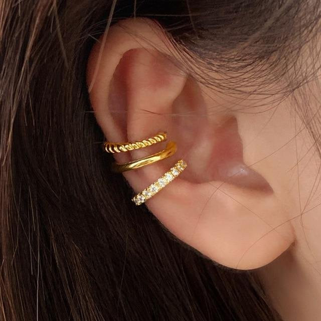 YIRAN Jewelry Ohrklemme, Zirkonia, Gold, Damen - Bild 1