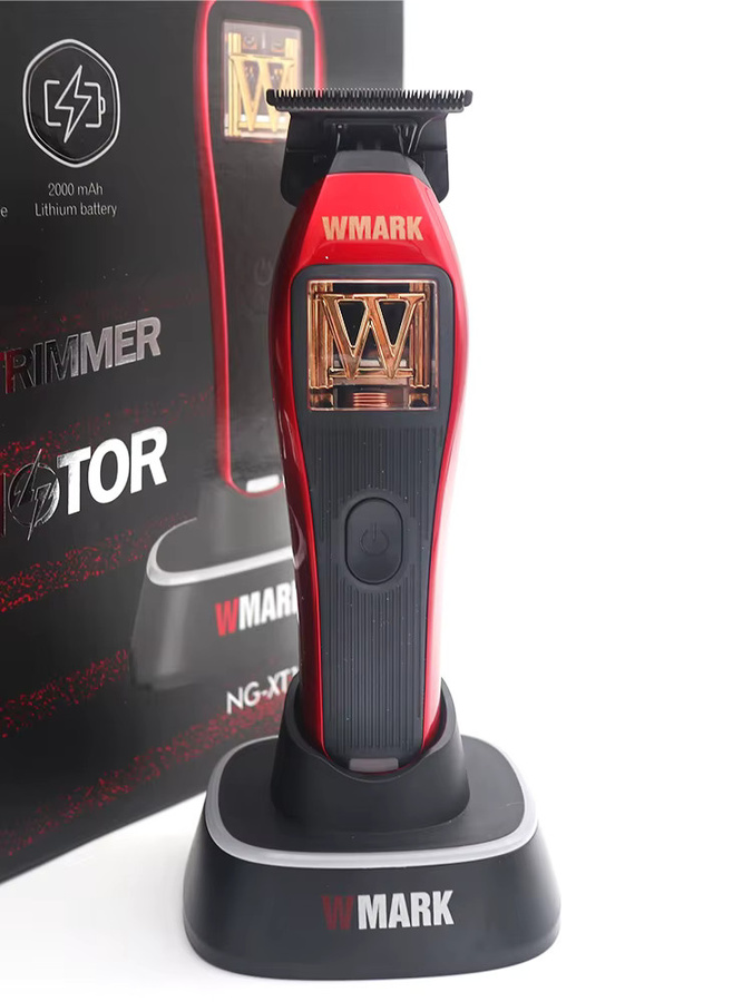 WMARK NG-XT1 Professioneller Bartschneider und Haarschneider in Rot mit Magnetmotor, DLC-Klinge und Basisladegerät - Bild 6