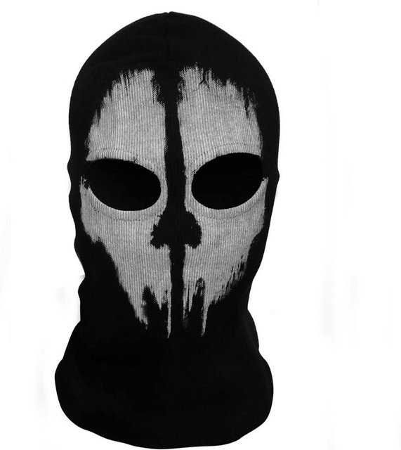 Papij Unisex-Druckstrumpf, Sturmhaube, Maske, Schwarz - Bild 1