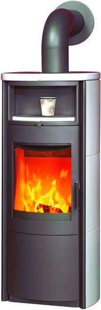 Hark Nika ECOplus Kaminofen mit Kacheln in Creme-Weiß, 7 kW mit Automatik - Bild 1