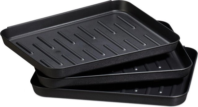 Relaxdays Schuhabtropfschale aus Kunststoff, Schwarz, 3er Set, B: 35 cm, T: 27 cm - Bild 1