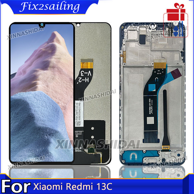 Xiaomi Redmi 13C LCD Display Ersatzteil mit Rahmen und Digitzer in Schwarz - Bild 1