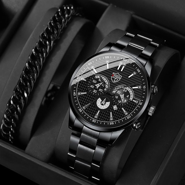 DEYROS Armbanduhr Edelstahl, Quarz, Schwarz, Herren - Bild 1