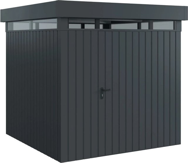 EcoStar Gerätehaus Euroline mit Pultdach und Lichtband in Anthrazit, B: 229 cm, T: 227 cm - Bild 1