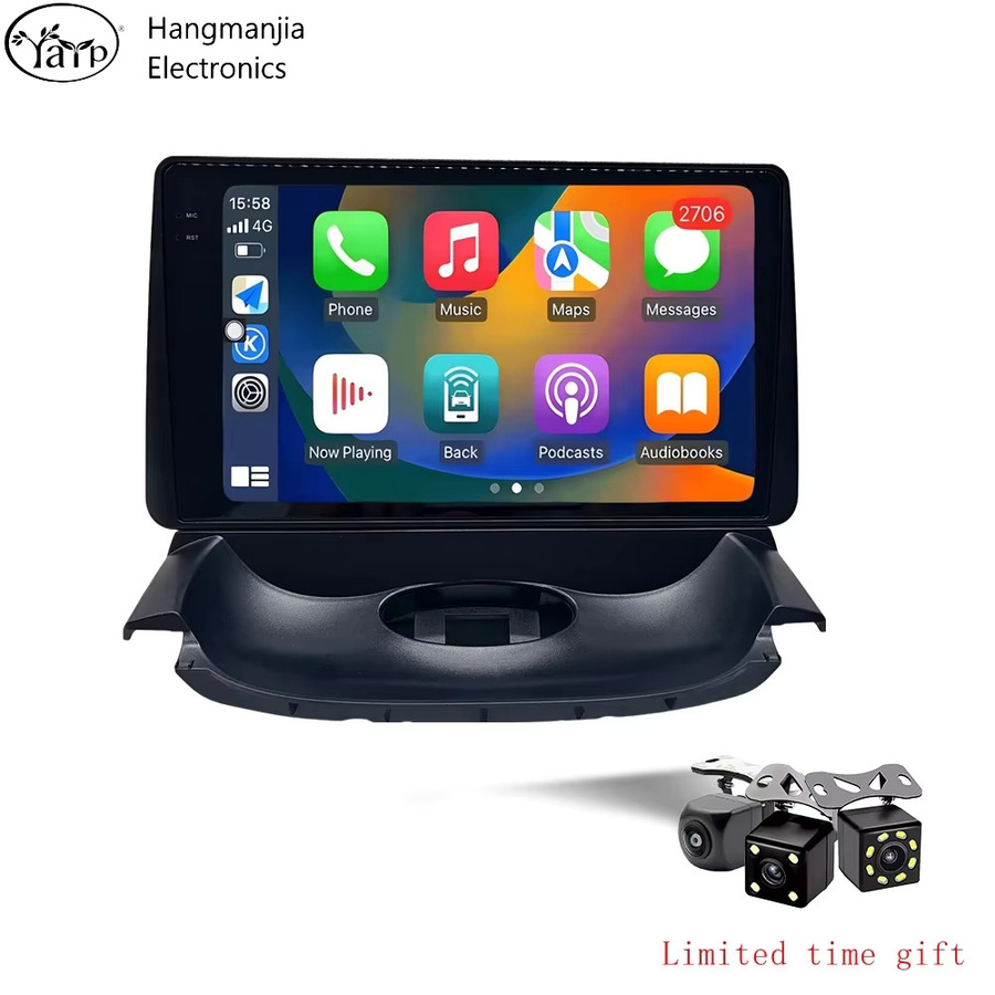 Android 13 Autoradio mit drahtlosem CarPlay und Android Auto für Peugeot 206 (2004-2008) und Citroen C2 (2006-2013), Schwarz - Bild 2