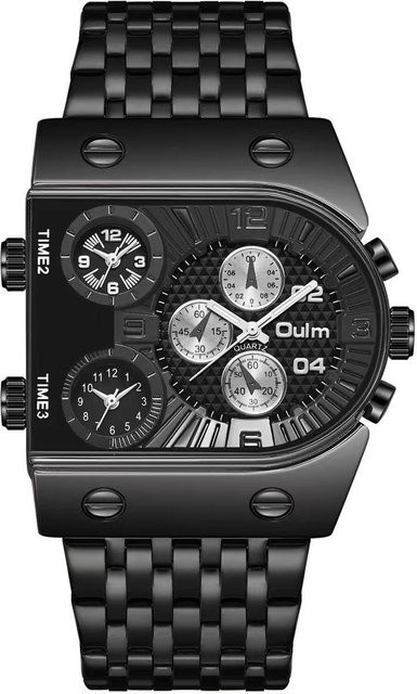 Oulm Herrenuhr, Quarz, Edelstahl, Gold, Schwarz, Leuchtzeiger - Bild 1