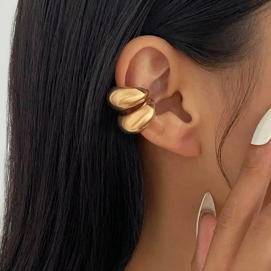 IngeSight.Z Ohrclip, C-förmig, Metall, Wassertropfen, goldfarben, Damen - Bild 2
