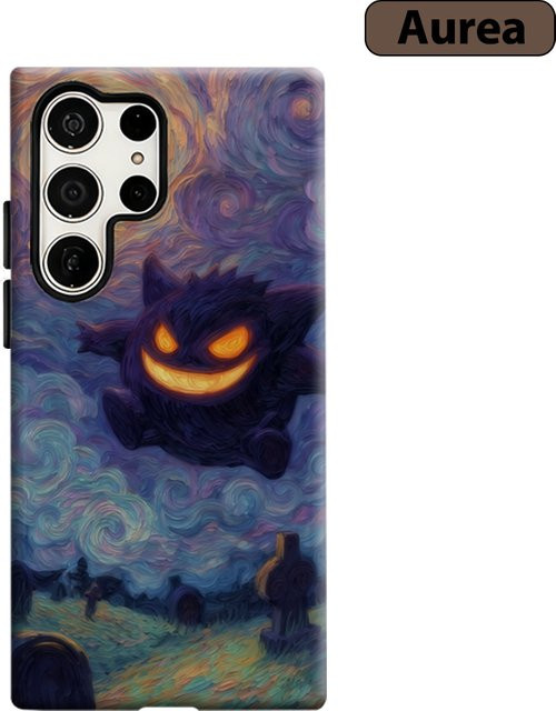 Stoßfeste Doppelschicht Handyhülle Van Gogh Sternennacht Gengar für Samsung Galaxy S25 Ultra, S24, S23 Ultra und Plus in Multicolour - Bild 1