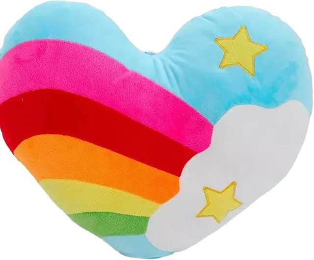 Regenbogen Herz Plüschkissen von Yiran Health & Beauty, Buntes Herz-Kissen aus Polyester, Breite: 40 cm, Höhe: 40 cm, Tiefe: 35 cm - Bild 1