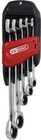 KS Tools DUO GEARplus Ratschenringmaulschlüssel-Satz mit Maul-Ratschenfunktion, 5-teilig, Chrome Vanadium, Silber - Bild 1