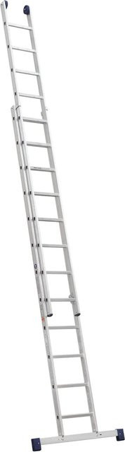 Iller Schiebeleiter Eurostars aus Stahl in Silber mit 2x18 Sprossen und Gummifüßen - Bild 1