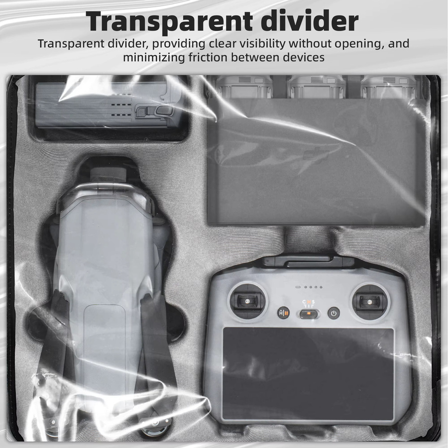 STARTRC Tragbare Transporttasche für DJI Avata 2, Mini 4 Pro und Air 3S, Stoßfeste Reise-Aufbewahrungstasche in Grau - Bild 3