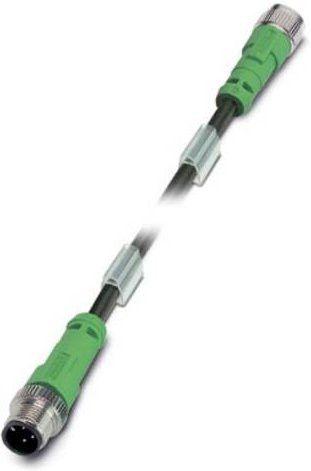 Phoenix Contact 1557361 Sensor-Aktor-Steckverbinder M12 Stecker gerade mit Buchse gerade, 8,00 m, Polzahl 8, grau/grün - Bild 1