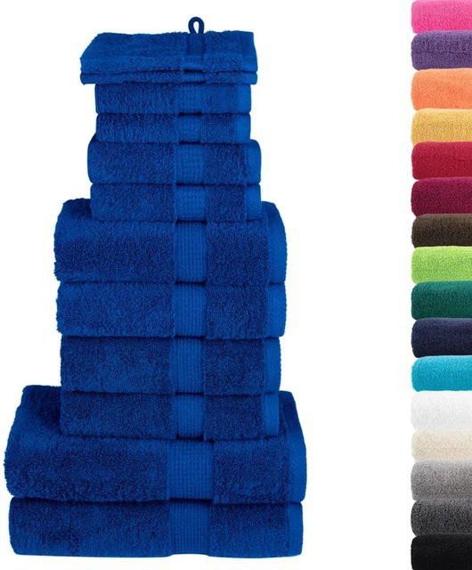 vidaXL Premium-Handtuch-Set SOLUND, 12-teilig, Blau, 600 g/m², aus Baumwolle - Bild 1