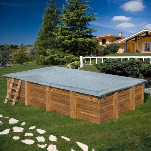 GRE Winterabdeckplane aus PVC in Grau, Breite: 440 cm - Bild 1