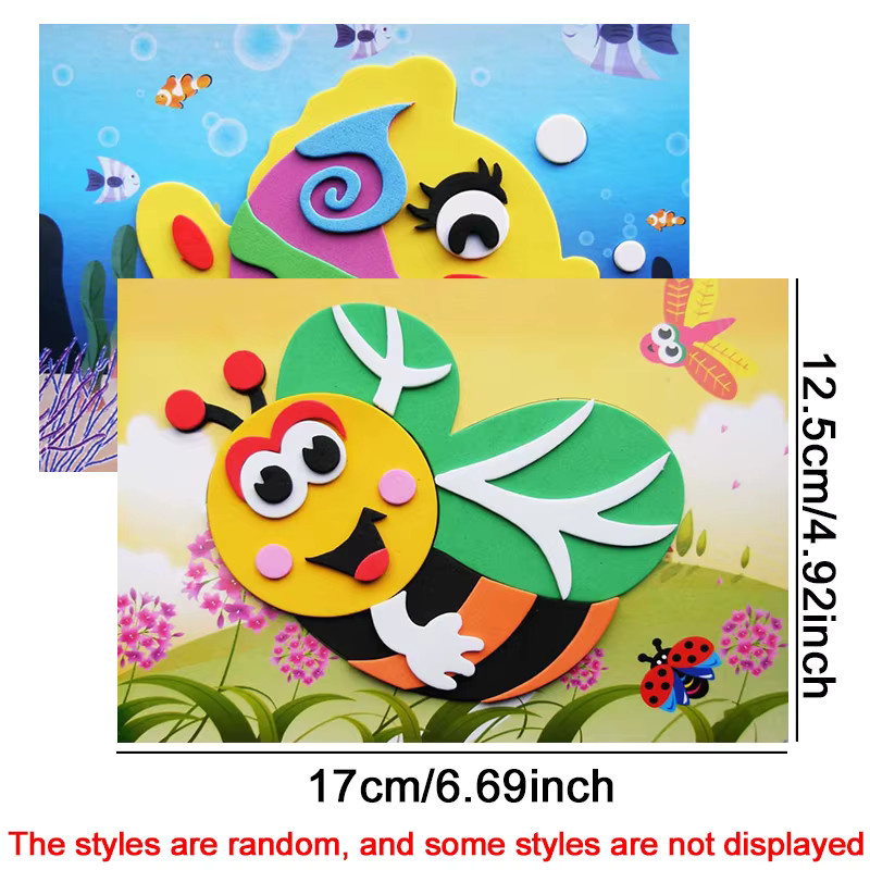 ZYF Cartoon 3D EVA Schaum Aufkleber mit Tier- und Fahrzeugmustern in Multicolour für DIY Bastelarbeiten und Schule - Bild 2