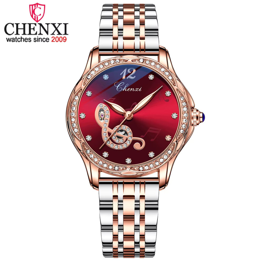 CHENXI Armbanduhr Automatik, Edelstahl, Roségold, Damen - Bild 2
