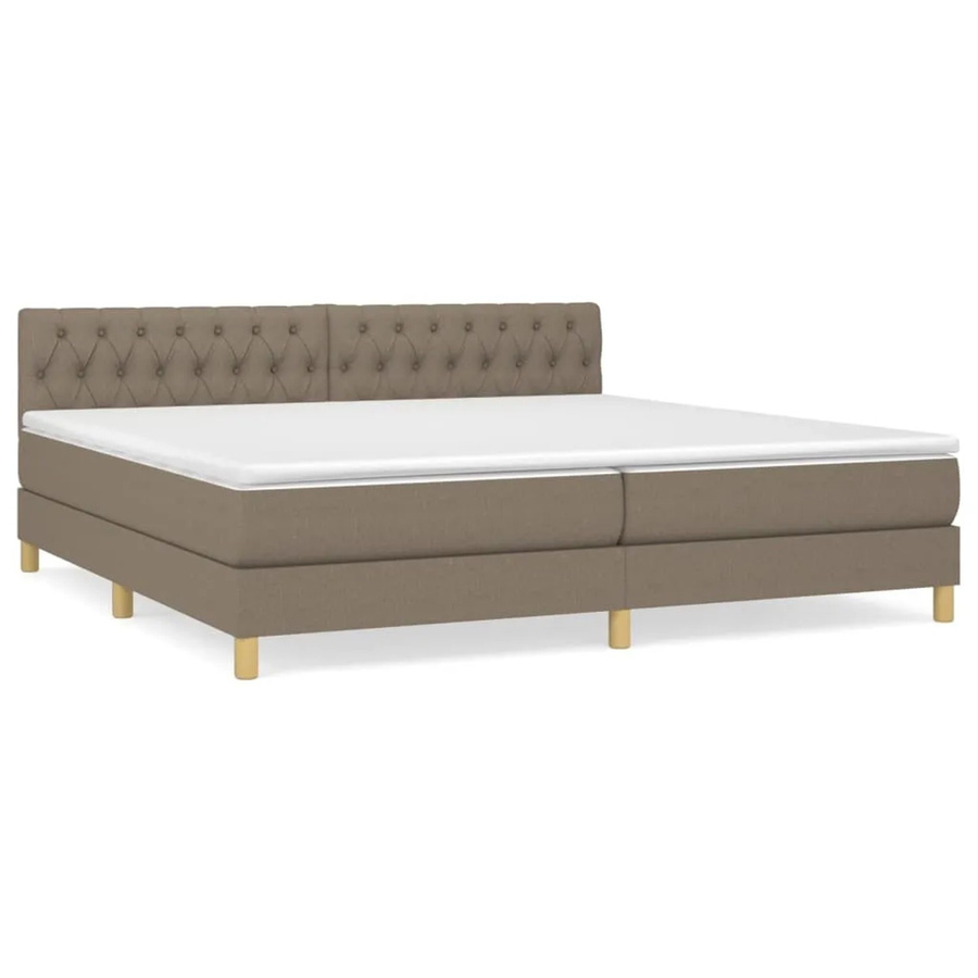 vidaXL Boxspringbett Hybrid mit Matratze und Taschenfedern, Farbe Taupe, B/T/H: 200 x 200 x 78 cm - Bild 2