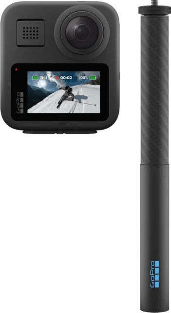 GoPro MAX 360 Action Camera in Schwarz mit Extension Pole - Bild 1
