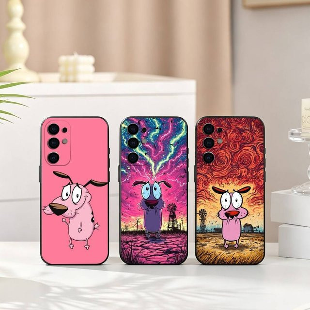 Hot C-Cowardlys Dogs Courage Handyhülle für Samsung Galaxy S25 S24 S23 S22 S21 S20 Ultra Plus FE Lite Note 10 in Schwarz - Bild 1