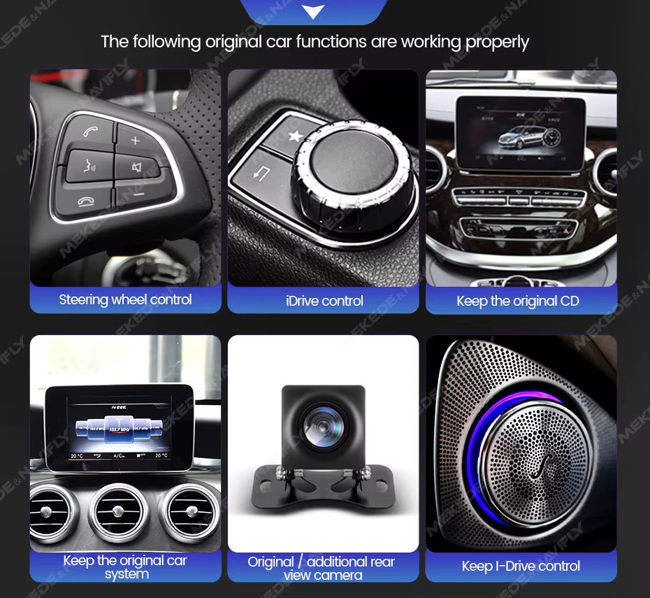 MEKEDE Android-Autoradio mit Bildschirm für Mercedes-Benz A-Klasse, CLA, GLA (W176, C117, X156) in Schwarz mit 4G WLAN, GPS-Navigation, DSP und kabellosem CarPlay sowie Android Auto - Bild 5
