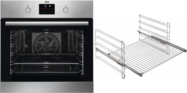 AEG Einbaubackofen Set BO324P bestehend aus BPS335061M und TR1LV in Edelstahl/Cleansteel/Silver - Bild 1