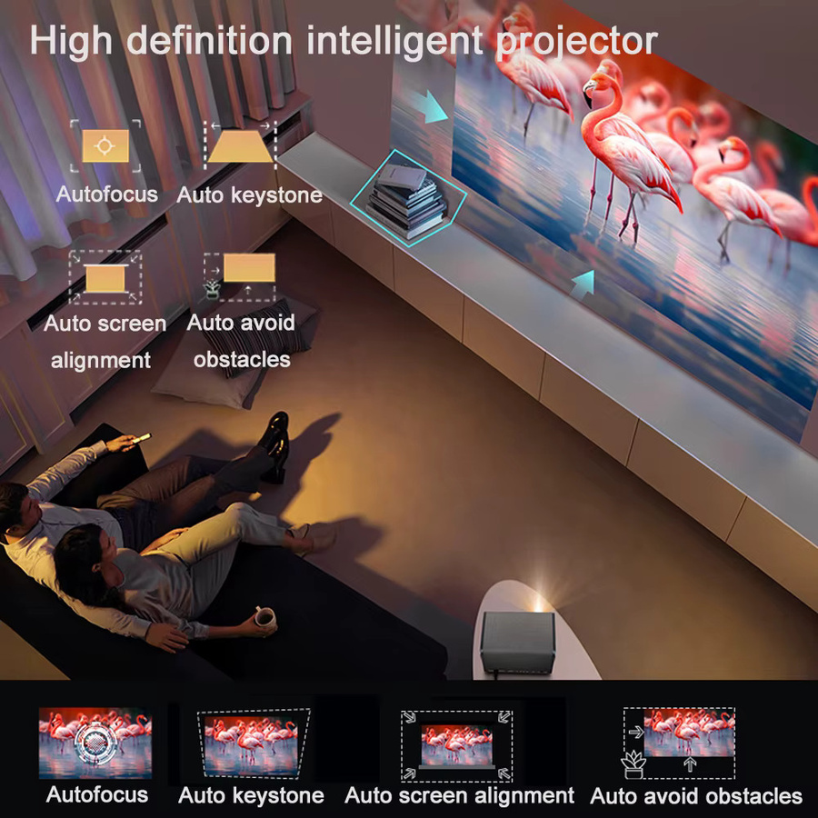 DITONG J10 LED-Projektor in Grau mit Native 1080P Auflösung, 4K HD Unterstützung und Autofokus für dein Smart Home Theater - Bild 6