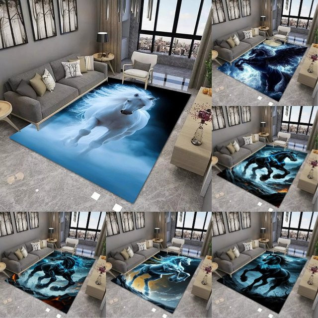 Ice Horse God of War Teppich rutschfest und verschleißfest für Wohnzimmer und Schlafzimmer - Bild 1
