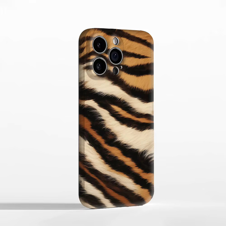 Tiger Print Handyhülle für iPhone 17 16 15 14 13 12 Pro Max Plus mit doppelschichtiger Rückseite in Multicolour - Bild 3