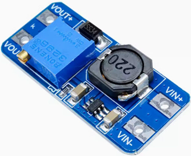 Mt3608 DC-DC Step-Up-Wandler Modul, einstellbarer Booster Spannungsregler, Blau, 2A max, 2V-24V auf 5/9/12/28V - Bild 1