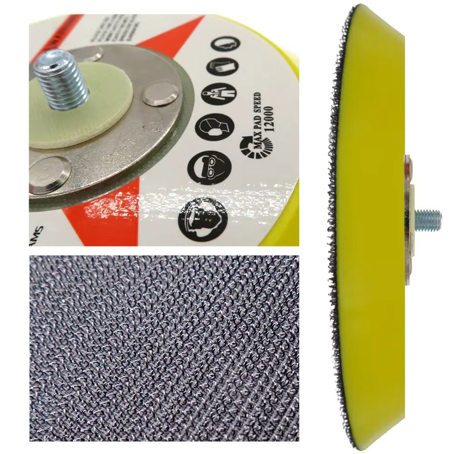 Vibratite Sander Stützteller für Exzenterschleifer, 125 mm Durchmesser, 8 Löcher, Gelb, 5/16 Zoll UNF Außengewinde - Bild 2