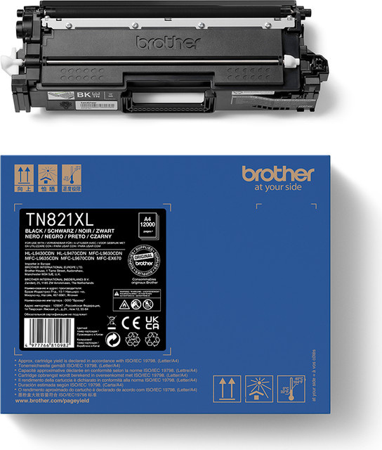 Original Brother TN-821XLBK Tonerpatrone für Laserdrucker, Schwarz - Bild 1