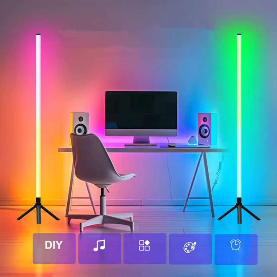 GAHADA RGB CCT LED-Stehleuchte mit Fernbedienung, Bluetooth-App und Sprachsteuerung, Höhe: 103 cm - Bild 4