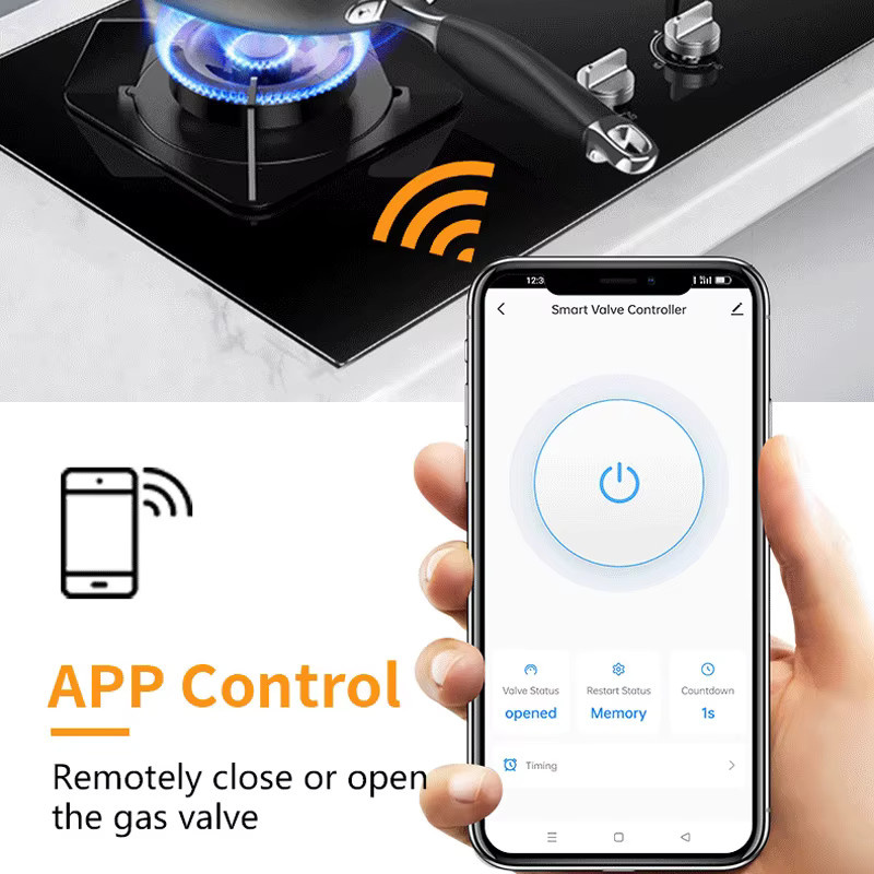 Tuya Smart Wifi Wasserhahn und Gasventil Controller mit Timer, Kugelhahn-Abschaltung in Weiß, kompatibel mit Alexa und Google Assistant - Bild 5