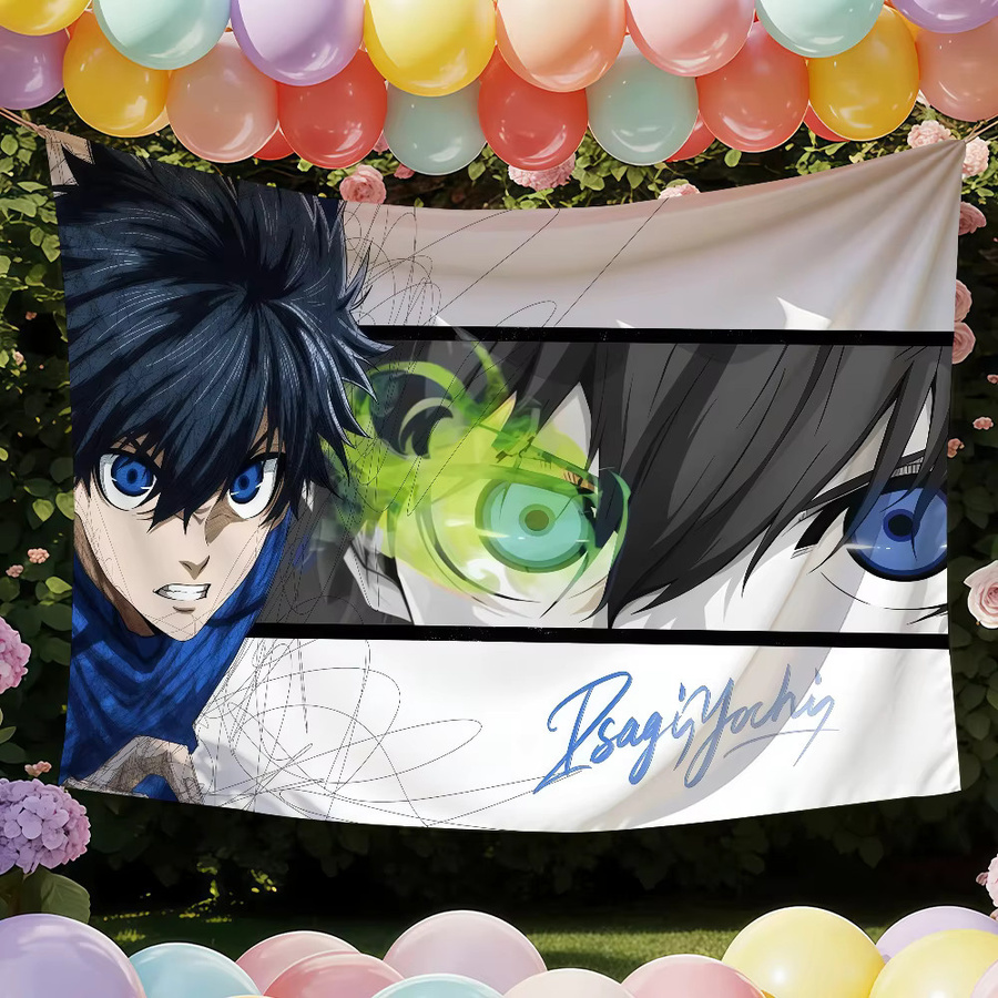 Warner Bros. Anime Michael Kaiser Flagge B-Blue L-Lock in Blau und Multicolour, Wandkunst Banner zur Dekoration für Innenbereich und Outdoor, B/H: 60 x 40 cm - Bild 2