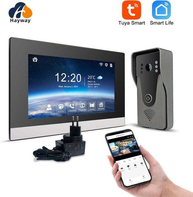 TUYA Smart WiFi Video Türsprechanlage mit 1080P Auflösung, Infrarot-Nachtsicht und Bewegungserkennung - Bild 1