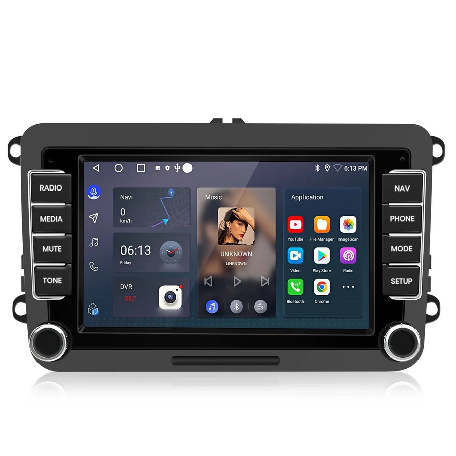 Junsun Autoradio mit Bluetooth in Schwarz für VW Polo Golf 5 6 T5 Passat Caddy - Bild 2