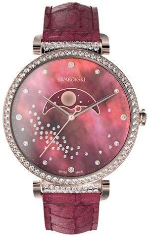 Swarovski Armbanduhr, Quarz, Leder, Rot, 36 mm, Damen - Bild 1