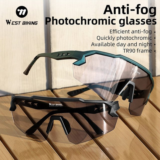WEST BIKING Sonnenbrille, Vollrand, Black, Kunststoff, Wrap - Bild 1