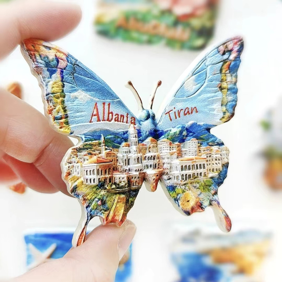 Albanien 3D Kühlschrankmagnet aus Harz als Tourismus Souvenir und Dekoration in Mehrfarbig - Bild 3