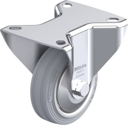 Blickle Bockrolle B-V 80R-SG-FA in Grau und Blau mit Stahlgehäuse, Rad-Durchmesser: 80 mm, Tragfähigkeit: 50 kg - Bild 1