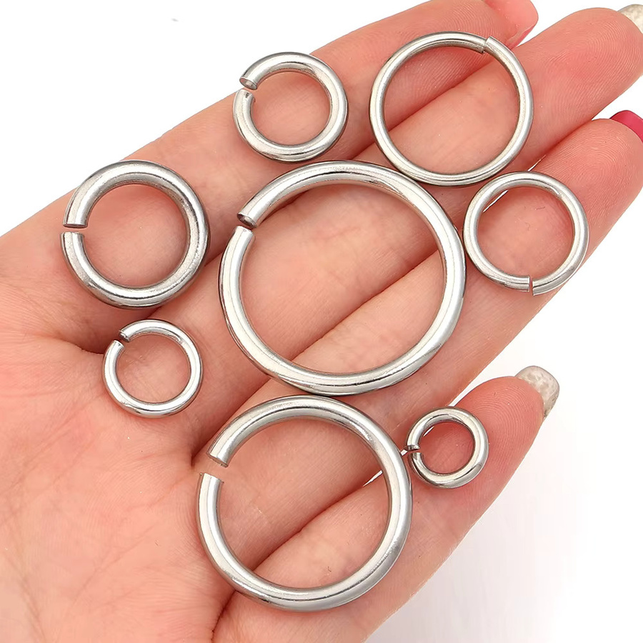 louleur Binderinge Edelstahl, Runde Split Ring Anschlüsse, Unisex - Bild 4