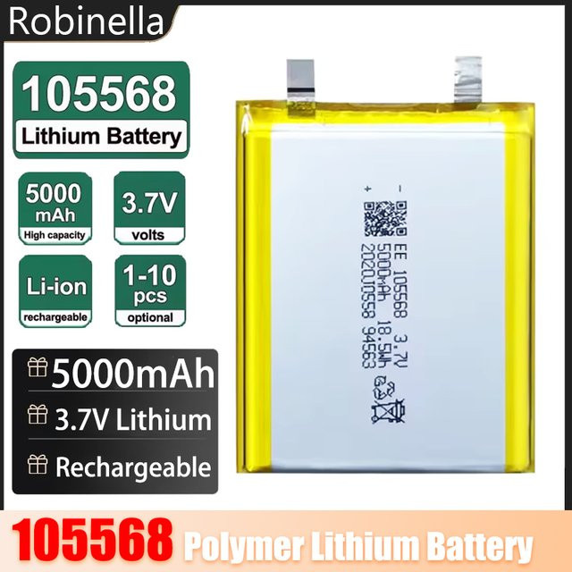 Robinella Akku 5000 mAh 3,7 V Lithium-Polymer in Gelb für Powerbank, Handwärmer und LED-Licht - Bild 1