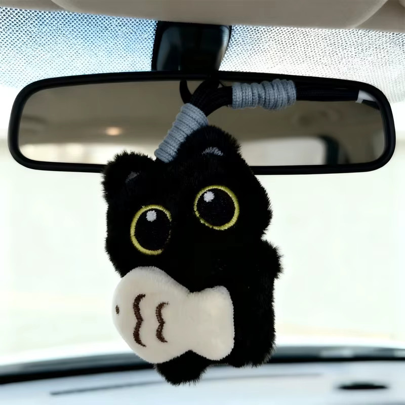 Anhänger schwarze Katze, Plüsch, Unisex - Bild 2