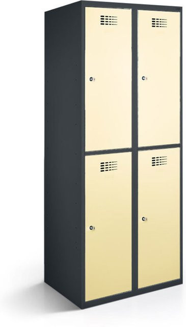 rotstahl Garderobenspind mit 4 Türen in Beige, B/T/H: 80 x 50 x 180 cm - Bild 1